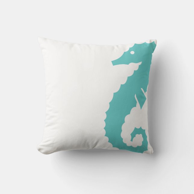 Seepferd Throw Kissen (Vorderseite)