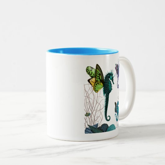Seepferd Trio mit Flügeln Zweifarbige Tasse (VorderseiteRechts)