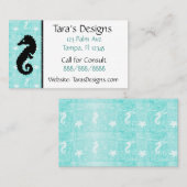 Seepferd-tropische ozeanische aquamarine visitenkarte (Vorne/Hinten)