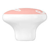 Seepferd u. Starfish - helles korallenrotes Rosa Keramikknauf (Seitenansicht)