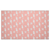 Seepferd u. Starfish - helles korallenrotes Rosa Stoff (Fat Quarter (45,7 x 55,9 cm))