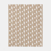 Seepferd u. Starfish - Weiß auf Taupe Tan Fleecedecke (Vorderseite)