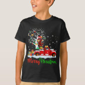 Seepferd über Red Truck Weihnachten Pajama Funny X T-Shirt (Vorderseite)