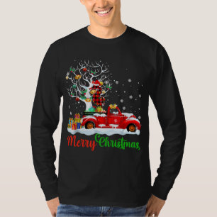 Seepferd über Red Truck Weihnachten Pajama Funny X T-Shirt