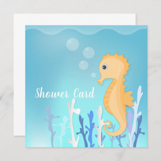 Seepferd- und Algenduschkarte (Vorne/Hinten)