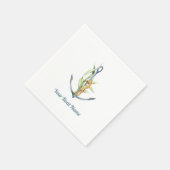 Seepferd und Anker mit Schiffsname Serviette (Ecke)