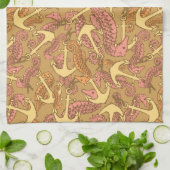 Seepferd und Ankermuster Geschirrtuch (Gefaltet)