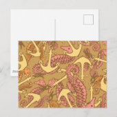 Seepferd- und Ankermuster Postkarte (Vorne/Hinten)