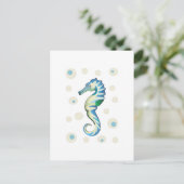 SEEPFERD UND BUBBBLES POSTKARTE (Stehend Vorderseite)