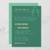 Seepferd und Herz - Hochzeit im Grünen Einladung (Vorne/Hinten)