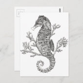 Seepferd und Korallen Postkarte (Vorne/Hinten)
