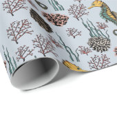 Seepferd und Korallen: Seaside Schätze Geschenkpapier (Rolleneckpunkt)