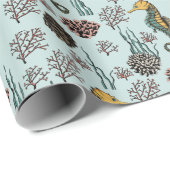 Seepferd und Korallen: Seaside Schätze Geschenkpapier (Rolleneckpunkt)