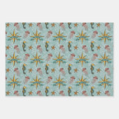 Seepferd und Korallen: Seaside Schätze Geschenkpapier Set (Vorderseite)