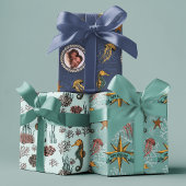 Seepferd und Korallen: Seaside Schätze Geschenkpapier Set