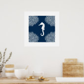 Seepferd- und Korallenprint. Poster (Küche)