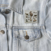 Seepferd und Muscheln Button (Beispiel)