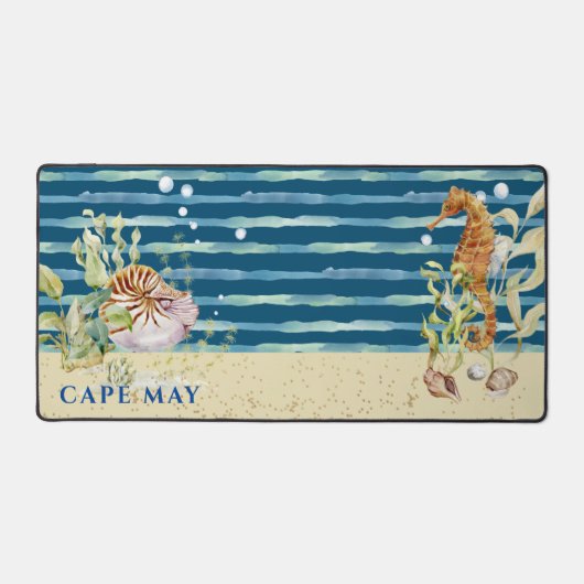 Seepferd und Muscheln der aquatischen Szene, bearb Schreibtischunterlage (Vorderseite)