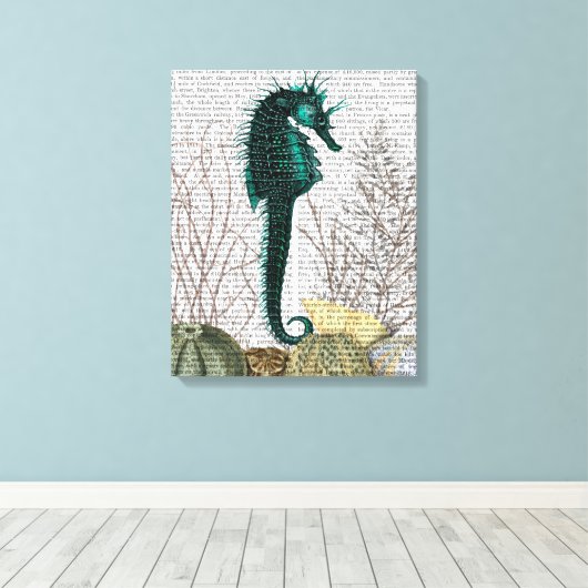 Seepferd und Sea Urchins Leinwanddruck (Insitu (Holzboden))