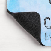 Seepferd und Seashell auf blaue Wasserfarbe - kund Mousepad (Ecke)