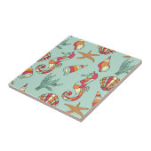 Seepferd-und Seashell-Muster Fliese (Seite)