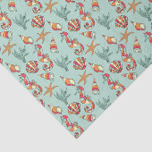 Seepferd-und Seashell-Muster Seidenpapier (Ausschnitt)