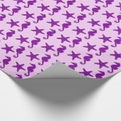 Seepferd und Seestern - Amethyst und Orchideen Geschenkpapier (Ecke)