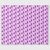 Seepferd und Seestern - Amethyst und Orchideen Geschenkpapier (Flach)