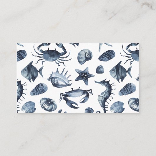 Seepferd und Seestern | Hochzeitshotel Unterkunft Begleitkarte (Rückseite)