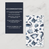 Seepferd und Seestern | Hochzeitshotel Unterkunft Begleitkarte (Vorne/Hinten)