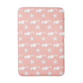 Seepferd und Seestern - Light Coral Pink Badematte (Vorderseite Vertikal)