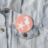 Seepferd und Seestern - Light Coral Pink Button (Beispiel)