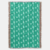 Seepferd und Seesterne - aquamarin und Meeresfrüch Decke (Vorderseite Vertikal)