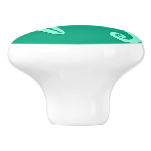 Seepferd und Seesterne - aquamarin und Meeresfrüch Keramikknauf (Seitenansicht)