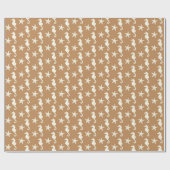 Seepferd und Seesterne - Kakaobräune und Beige Geschenkpapier (Flach)