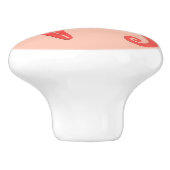 Seepferd und Seesterne - Korallenfarben Keramikknauf (Seitenansicht)