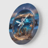 Seepferd und Starfish Beach Coastle Wall Clock Art Große Wanduhr (Winkel)
