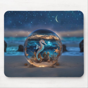 Seepferd und Starfish Beach Unterwasser Surreal Or Mousepad