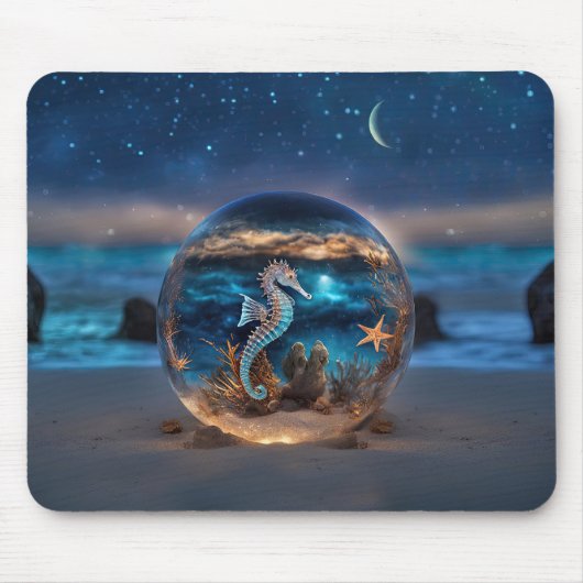 Seepferd und Starfish Beach Unterwasser Surreal Or Mousepad (Vorne)
