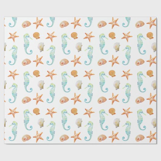 Seepferd und Starfish Geschenkpapier (Flach)