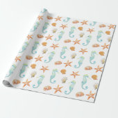 Seepferd und Starfish Geschenkpapier (Ungerollt)