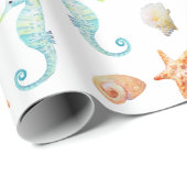 Seepferd und Starfish Geschenkpapier (Rolleneckpunkt)