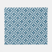 Seepferd und Starfish - Muster der blauen Meereswe Fleecedecke (Vorderseite (Horizontal))
