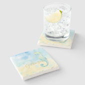 Seepferd und Starfish Steinuntersetzer (Seitenansicht)