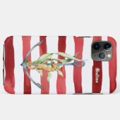 Seepferd und Streifen mit Name Case-Mate iPhone Hülle (Rückseite (Horizontal))