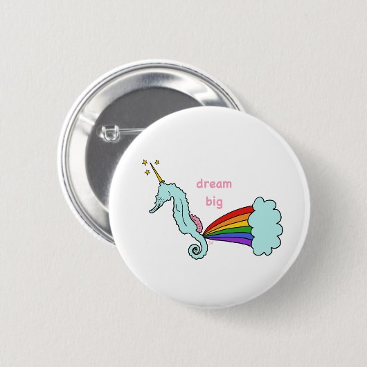 Seepferd-Unicorn-Traumschaltfläche Button (Vorne & Hinten)