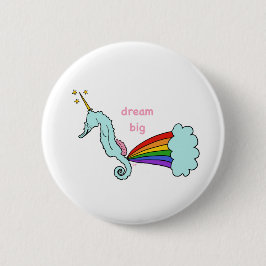 Seepferd-Unicorn-Traumschaltfläche Button