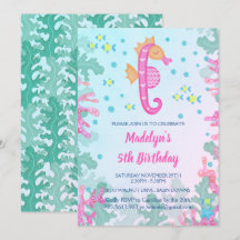 Seepferd unter dem Meer Einladung zum Geburtstag