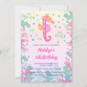 Seepferd unter dem Meer Geburtstagsparty Einladung (Vorderseite)