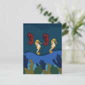 Seepferd unter dem Meeresstrand Postkarte (Stehend Vorderseite)